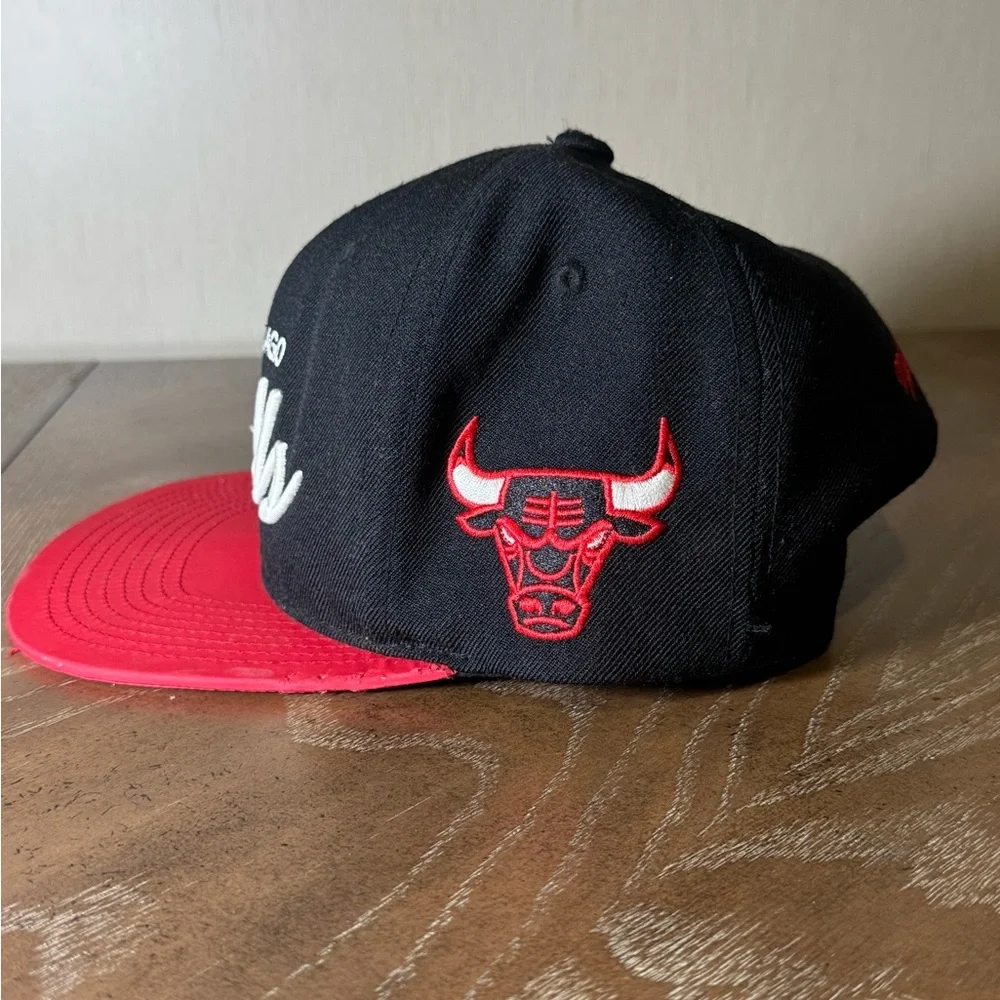 Chicago Bulls Snapback Hat Mitchell & Ness Cap Wool Blend‎ Reflective Bill